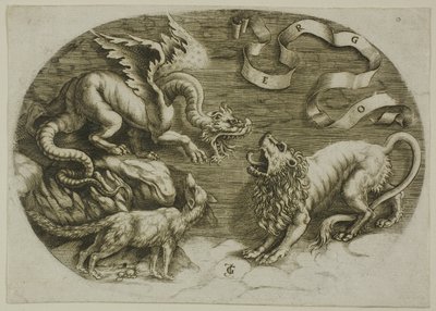 Leeuw, draak en vos door Jean de Gourmont