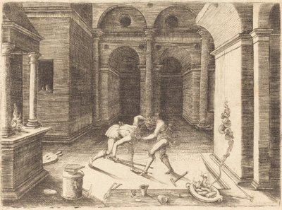 Twee Leerlingen die Vechten door Jean de Gourmont I