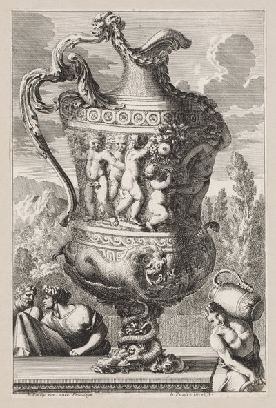 Decoratieve urn, 1600s door Jean le Pautre