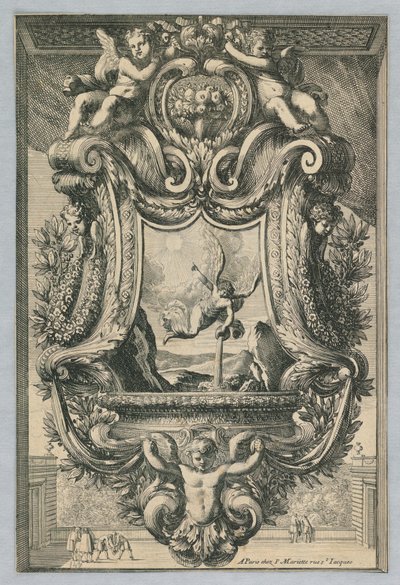 Ontwerp voor Heilige Wateruitlopen, uit "Inventions Pour Faire des Plaques" door Jean le Pautre