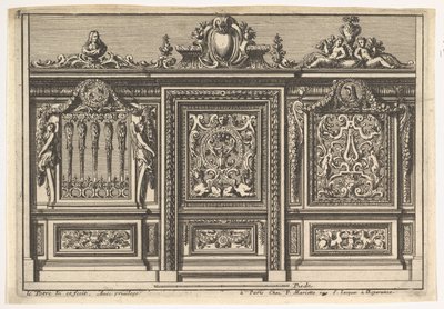 Ontwerp voor een Koorhek met Twee Varianten, uit: Clôtures de chapelles door Jean le Pautre