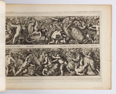 Blad uit "Frises, feuillages ou tritons marins, à la romaine" door Jean le Pautre
