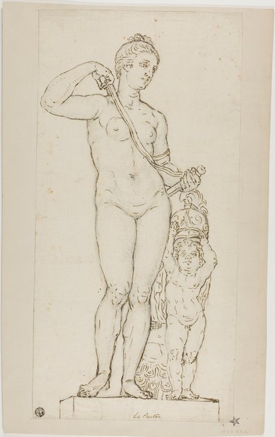 Sculptuur van Venus en Cupido, met het harnas van Mars door Jean le Pautre
