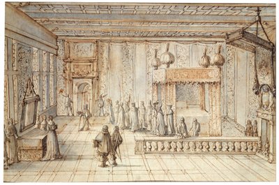 De kamer van koning Lodewijk XIV in Versailles, 1654 door Jean le Pautre