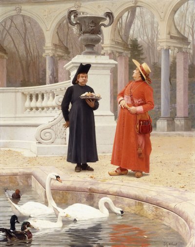 Een bord met cakes door Jean or Jehan Georges Vibert