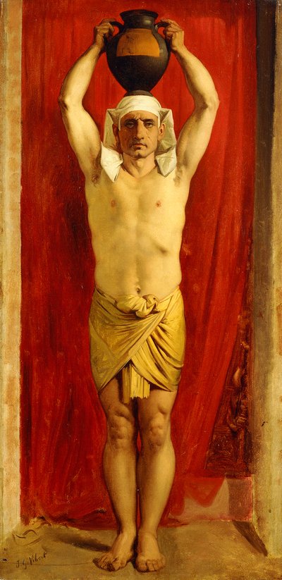 Egyptische waterdrager door Jean or Jehan Georges Vibert