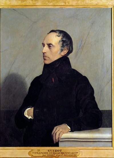 Portret van Francois Pierre Guillaume Guizot, minister en historicus door Jean or Jehan Georges Vibert