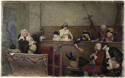 Proces van Pierrot door Jean or Jehan Georges Vibert