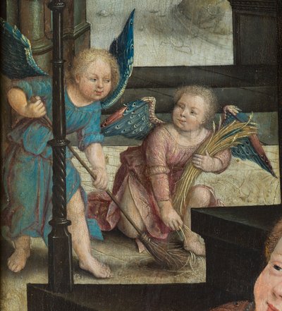Drieluik van de Aanbidding van het Kind Jezus door Jean the Elder (attr. to) Bellegambe