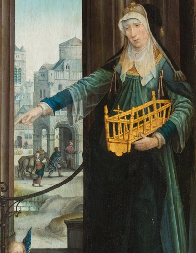 de Sibylle van Samos. Drieluik van de Aanbidding van het Kind Jezus door Jean the Elder (attr. to) Bellegambe