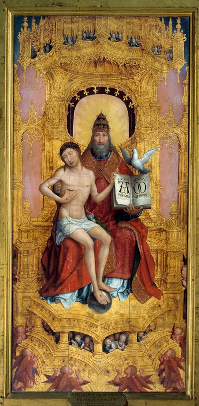 Anchin polyptiek: De Drie-eenheid (centrale deel) door Jean the Elder Bellegambe