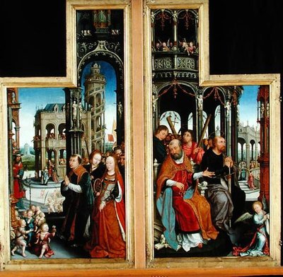 Polyptiek van de Verheerlijking van de Heilige Drie-eenheid met apostelen en martelaren, 1509-16 door Jean the Elder Bellegambe