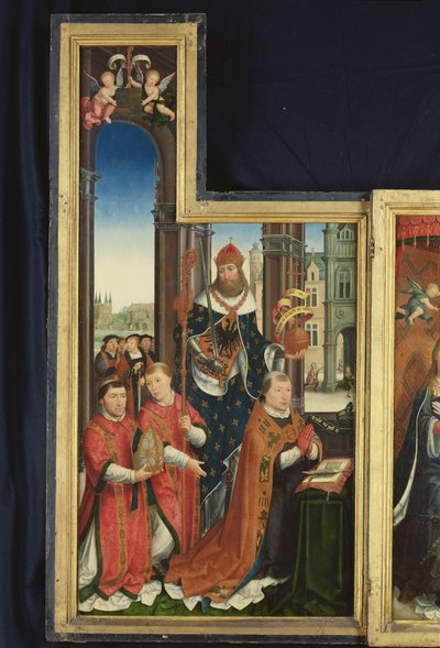 Polyptiek van de Verheerlijking van de Heilige Drie-eenheid, paneel dat abten afbeeldt, 1509-15 door Jean the Elder Bellegambe