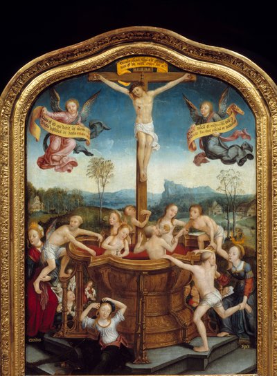 Het mystieke bad door Jean the Elder Bellegambe
