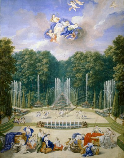 Frankrijk, Versailles, Waterpartijen in tuinen, door Jean Cotelle door Jean the Younger Cotelle