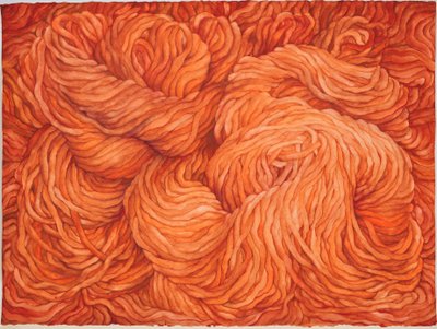 Wol gebrande sienna, 2013 (gouache op papier) door Jeanne Maze
