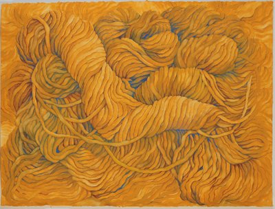 Wolokergeel, 2013 (Gouache op papier) door Jeanne Maze