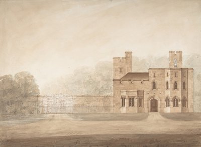 Ontwerp voor Bishopsgate Lodge, bij Windsor Castle, Berkshire, ca. 1820-30 door Jeffry Wyatville