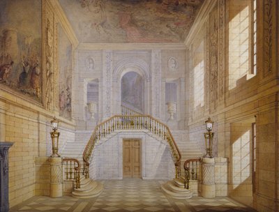 Ontwerp voor een trap in de Painted Hall, Chatsworth door Jeffry Wyatville