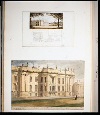 Ontwerpen voor de oostelijke gevel, Chatsworth House door Jeffry Wyatville