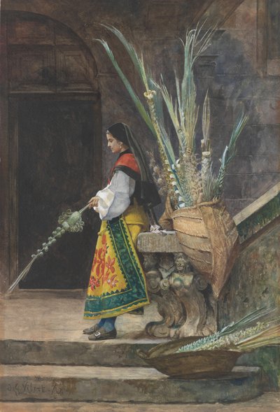 Palmzondag in Spanje, 1873 door Jehan Georges Vibert