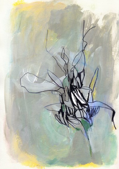 Abstracte botanische bloei door Jenja Braun