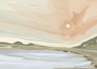 Rustige zonsondergang op het strand door Jenna Alheit