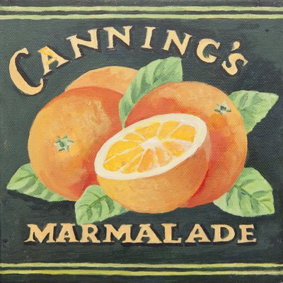 Cannings marmelade blik etiket (acryl) door Jennifer Abbott