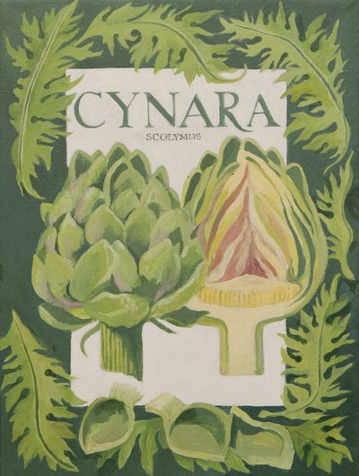 Cynara (artisjok) (acryl) door Jennifer Abbott
