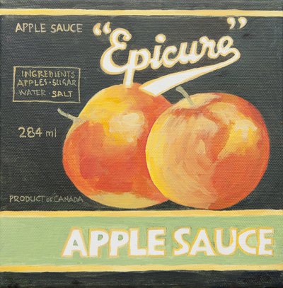 Epicure appelmoes blik etiket (acryl) door Jennifer Abbott