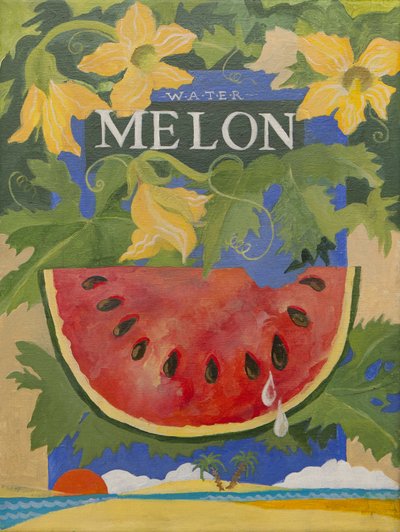 Meloen (acryl) door Jennifer Abbott
