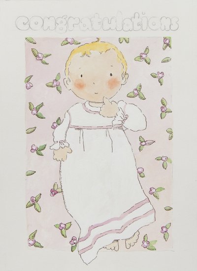 Nieuw babymeisje (aquarel) door Jennifer Abbott