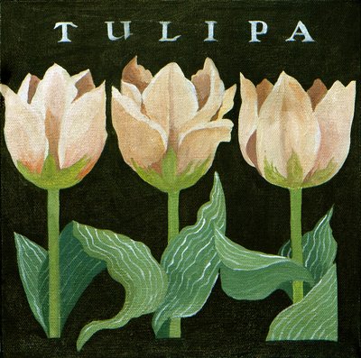 Tulpen, 2013 (acryl op doek) door Jennifer Abbott