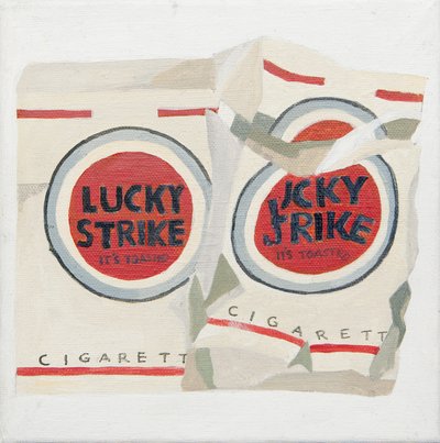 Witte Lucky Strike sigarettenpakjes (acryl) door Jennifer Abbott