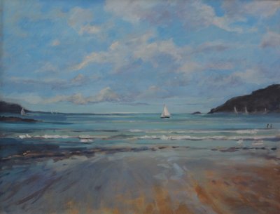 Northsands Salcombe, zeilen, 2016 door Jennifer Wright