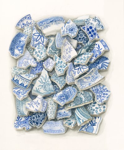Gebroken porselein door Jenny Barron