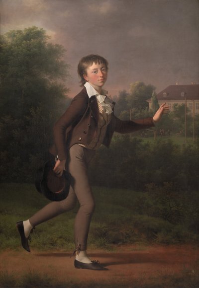 Een rennende jongen. Marcus Holst von Schmidten door Jens Juel