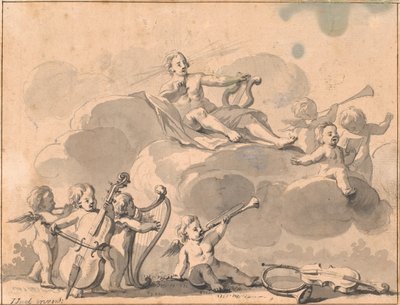 Apollo en musicerende genieën door Jens Juel