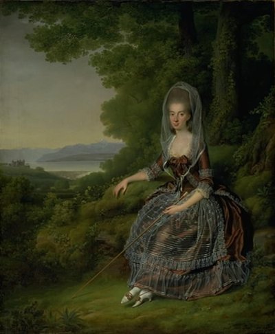 Barones Matilda Guiguer de Prangins in haar park aan het Meer van Genève door Jens Juel