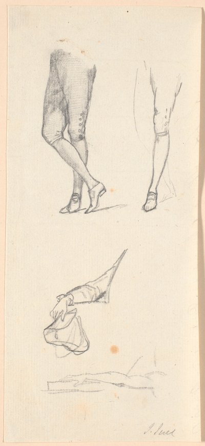 Been- en armstudies voor het portret van Frederik de zesde door Jens Juel