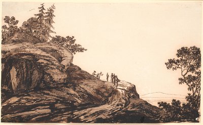 Berglandschap met Mensen en Ezels op een Weg door Jens Juel
