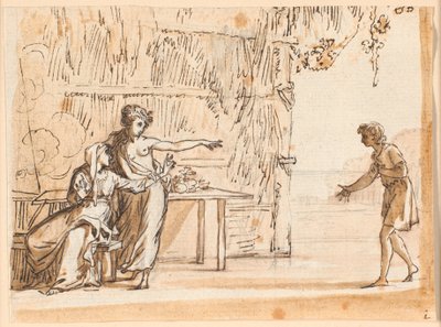 Een scène uit Salomon Gessners idylle "Le premier navigateur" door Jens Juel