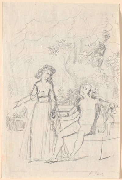 Compositieontwerp voor het Rabenske familieportret door Jens Juel