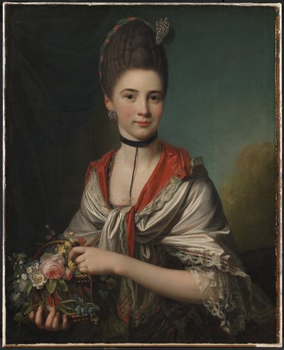 Portret van Anna Elisabeth Battier, geboren Storp door Jens Juel