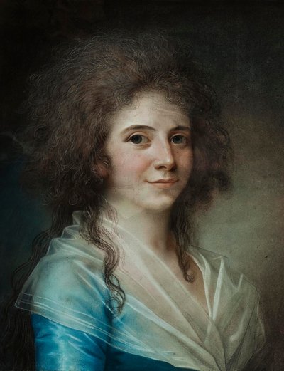 Portret van hofdame Wilhelmine Bertouch door Jens Juel