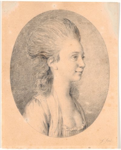 Portret van Susanne Elisabeth Holm, genaamd Julie, Juels eerste verloofde door Jens Juel