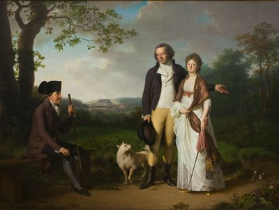 Ryberg met zijn zoon Johan Christian en zijn schoondochter Engelke, geboren Falbe door Jens Juel