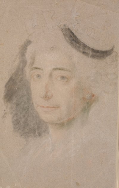 Studie voor portret van mevrouw Margrethe Elisabeth Stampe door Jens Juel