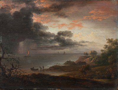 Onweer dat in de zee stort door Jens Juel