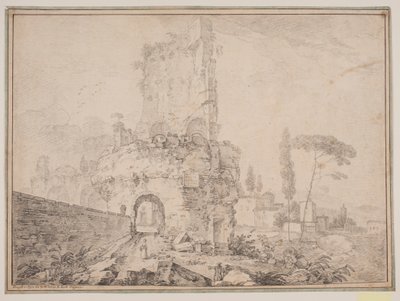 Landschap met ruïnes buiten Rome door Jens Petersen Lund